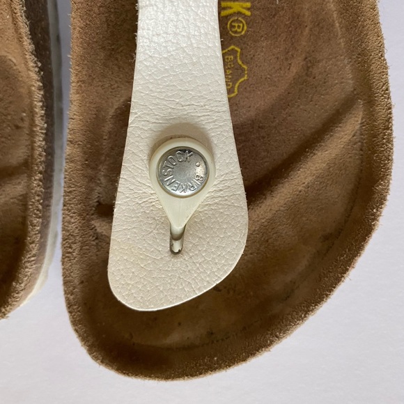 Birkenstock White leather Gizeh Sz 37 - Picture 6 of 7